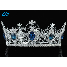 Pageant 3.5 &quot;Voller Kreis Tiara Simulierter blauer Saphir König / Königin Krone